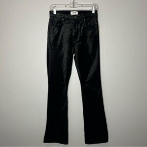 Agolde Nico Bootcut Highrise Pants Women 24 Beetle Black Zip Velvet Feel NWT